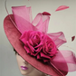 Elegant Big Flower Fascinator Hat – Women's Kentucky Derby, Church, & Millinery Headpiece with Feathers & Pillbox Design