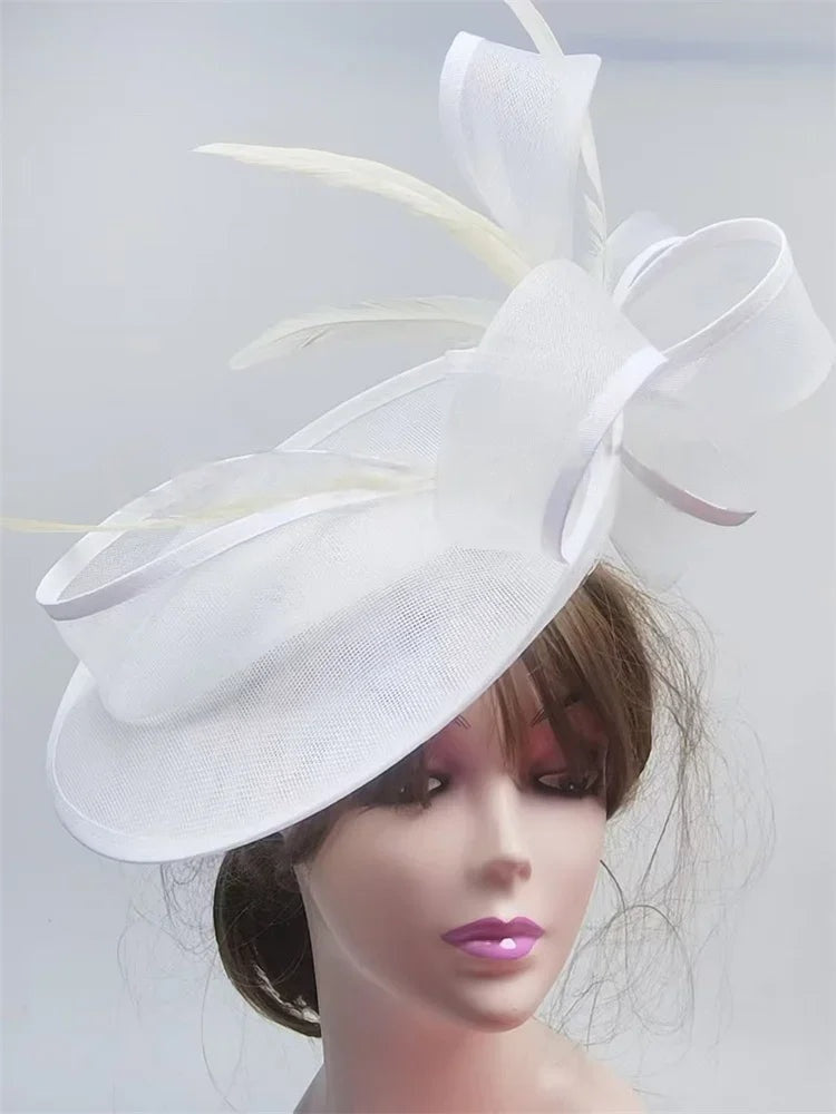 Femme Mariage Fascinator Hat – Elegant Feather Headpiece for Women, Formal Wedding, Church, Tea Party & Kentucky Derby