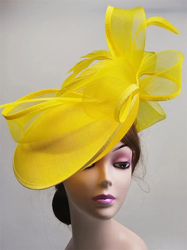 Femme Mariage Fascinator Hat – Elegant Feather Headpiece for Women, Formal Wedding, Church, Tea Party & Kentucky Derby