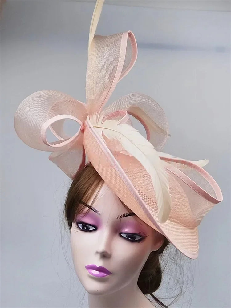 Femme Mariage Fascinator Hat – Elegant Feather Headpiece for Women, Formal Wedding, Church, Tea Party & Kentucky Derby