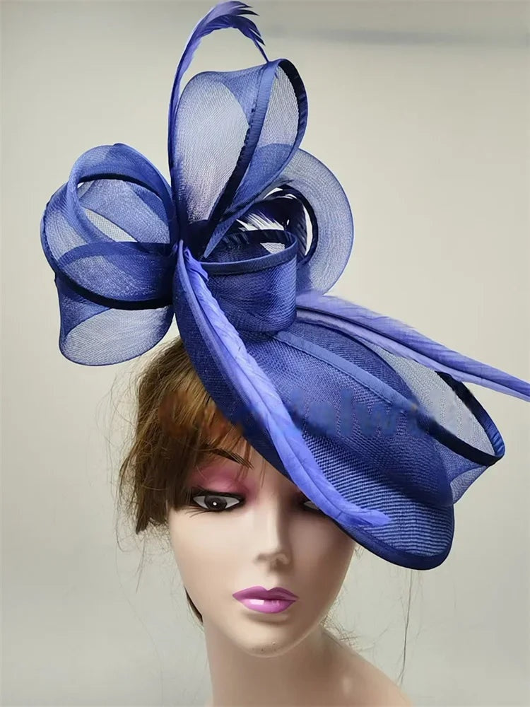 Femme Mariage Fascinator Hat – Elegant Feather Headpiece for Women, Formal Wedding, Church, Tea Party & Kentucky Derby