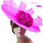 Elegant Big Flower Fascinator Hat – Women's Kentucky Derby, Church, & Millinery Headpiece with Feathers & Pillbox Design