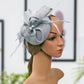 Faux Feather & Mesh Fascinator