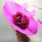 Elegant Big Flower Fascinator Hat – Women's Kentucky Derby, Church, & Millinery Headpiece with Feathers & Pillbox Design