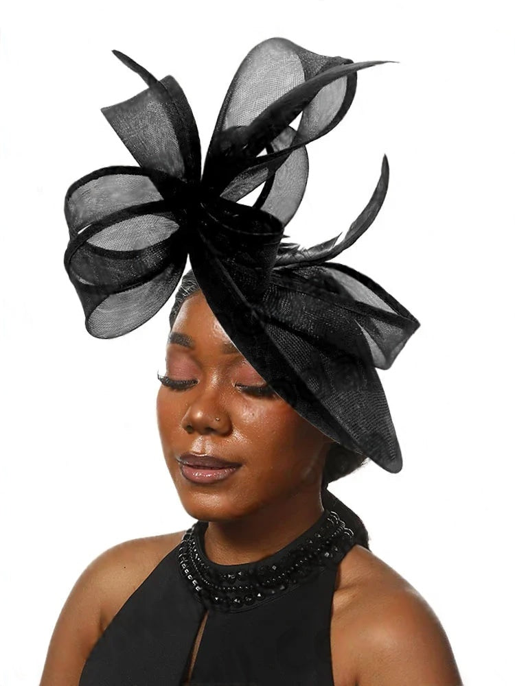 Femme Mariage Fascinator Hat – Elegant Feather Headpiece for Women, Formal Wedding, Church, Tea Party & Kentucky Derby