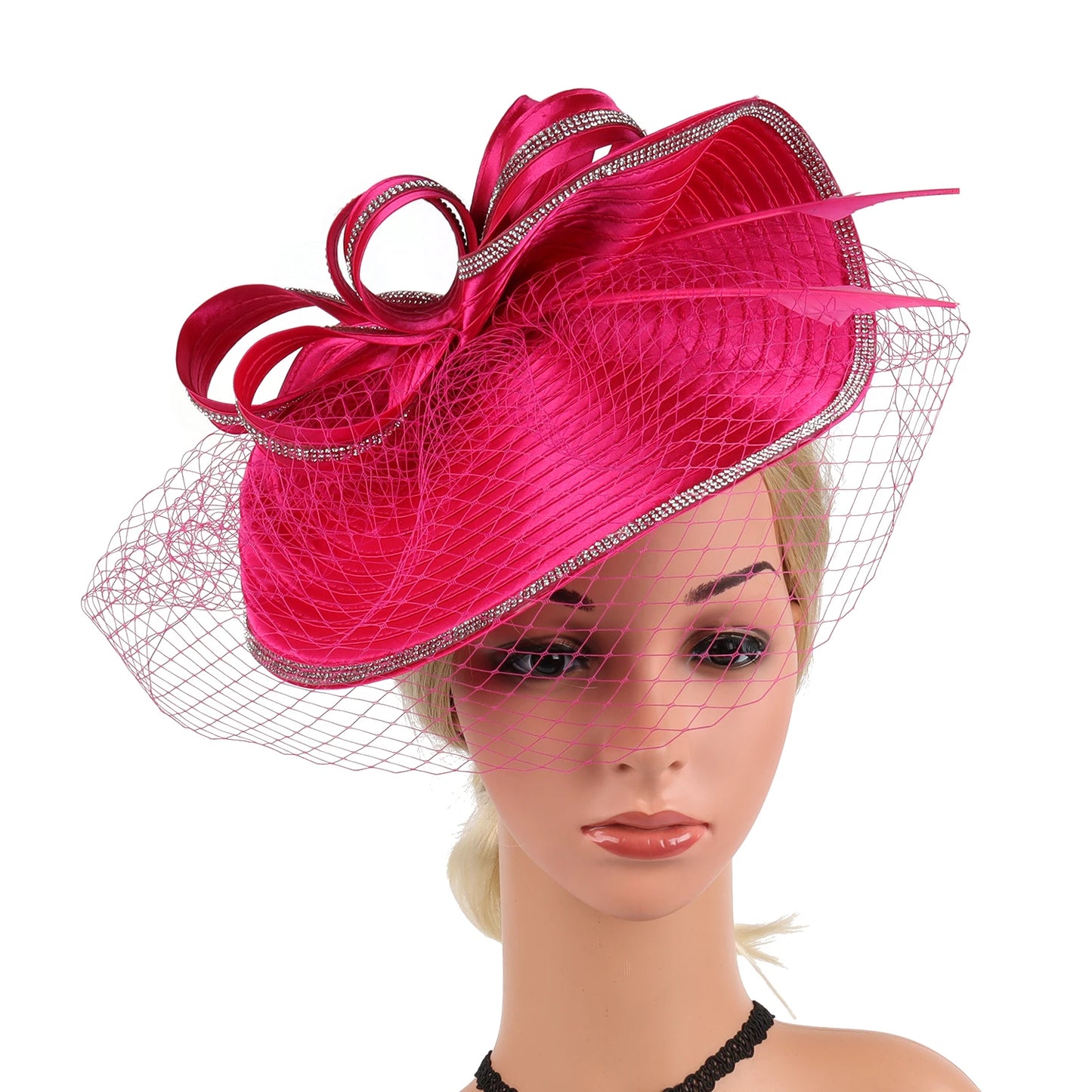 Fascinator Hat – Luxury Satin Church Hat for Ascot Races, Derby, Themed Parties & Bridal Headband