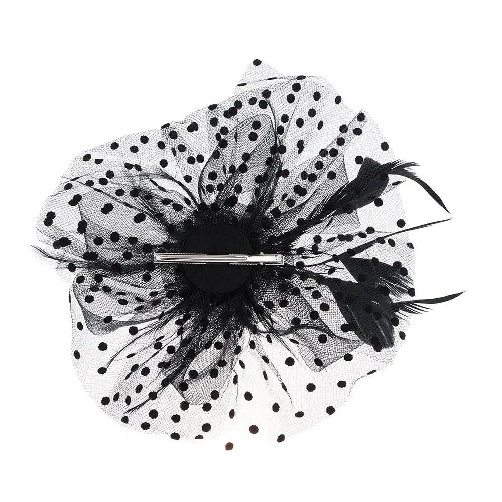 Stylish Fascinator Hat – Mesh Flower & Feather Headband for Tea & Cocktail Parties