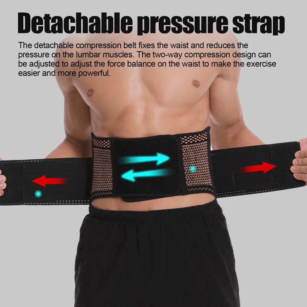 Copper Back Brace for Lower Back Pain Relief,Back Support Belt Men/Women With Adjustable Black Lumbar Support Belt for Sciatica