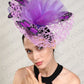 Fashion Butterfly Fascinator Hat – Elegant Wedding & Race Day Headpiece, Big Pillbox Cap for Ladies, Derby & Parties