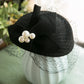 Winter Wool Bow Hat with Veil – Elegant French Style Vintage Fascinator for Weddings, Parties & Ascot Derby