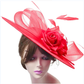 Elegant Big Flower Fascinator Hat – Women's Kentucky Derby, Church, & Millinery Headpiece with Feathers & Pillbox Design