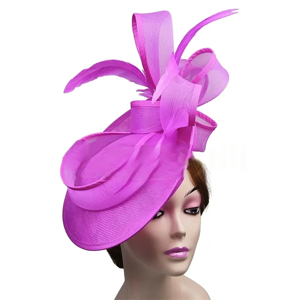 Femme Mariage Fascinator Hat – Elegant Feather Headpiece for Women, Formal Wedding, Church, Tea Party & Kentucky Derby