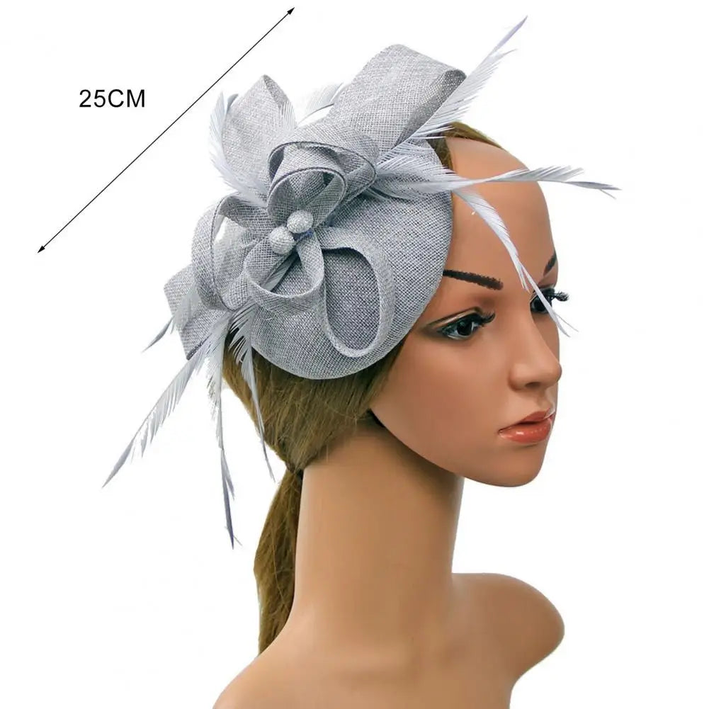 Faux Feather & Mesh Fascinator