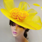 Elegant Big Flower Fascinator Hat – Women's Kentucky Derby, Church, & Millinery Headpiece with Feathers & Pillbox Design