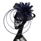 Fashion Sinamay Fascinator – Fancy Floral Wedding Hat with Feathers, Elegant Hair Clip for Ladies, Church & Special Events