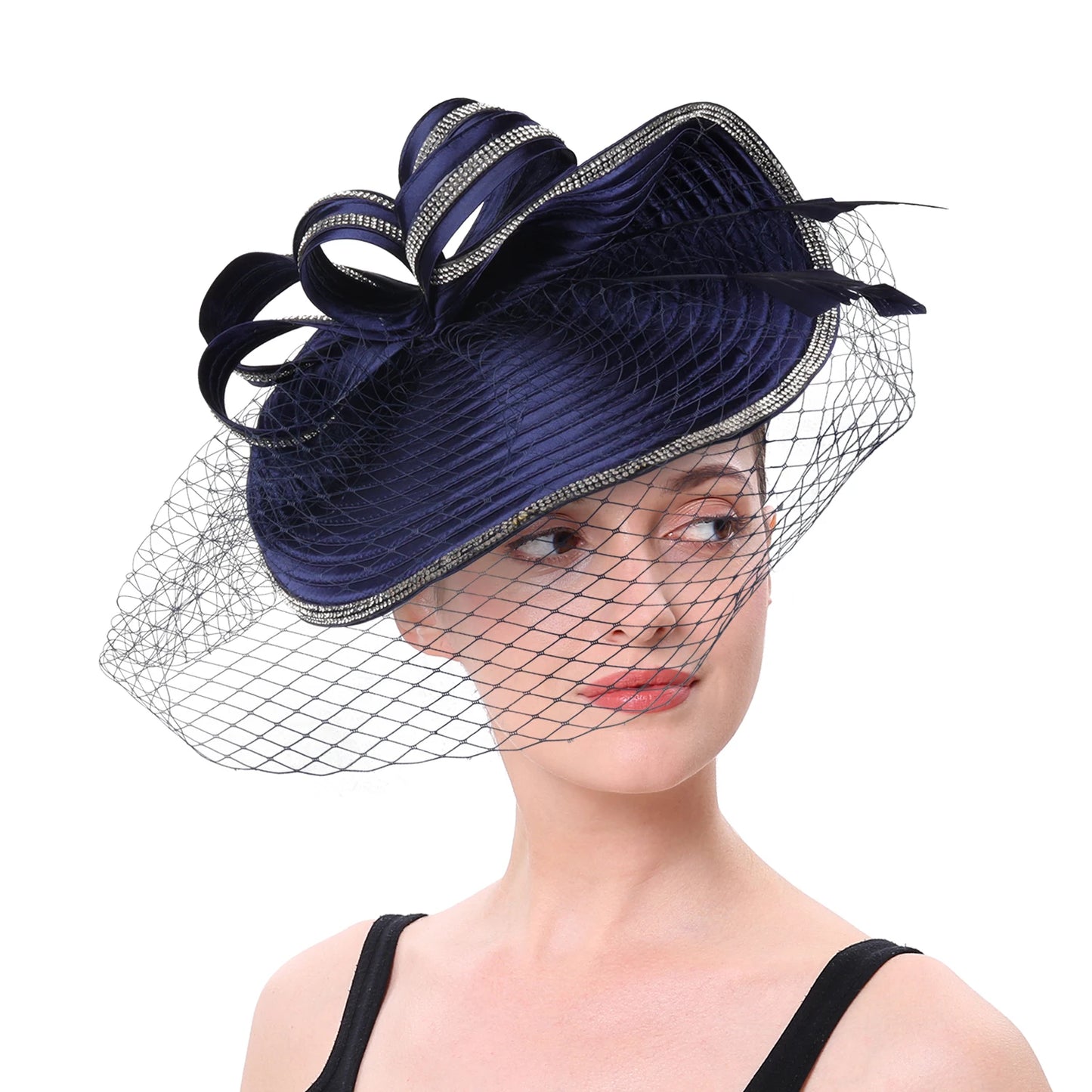 Fascinator Hat – Luxury Satin Church Hat for Ascot Races, Derby, Themed Parties & Bridal Headband