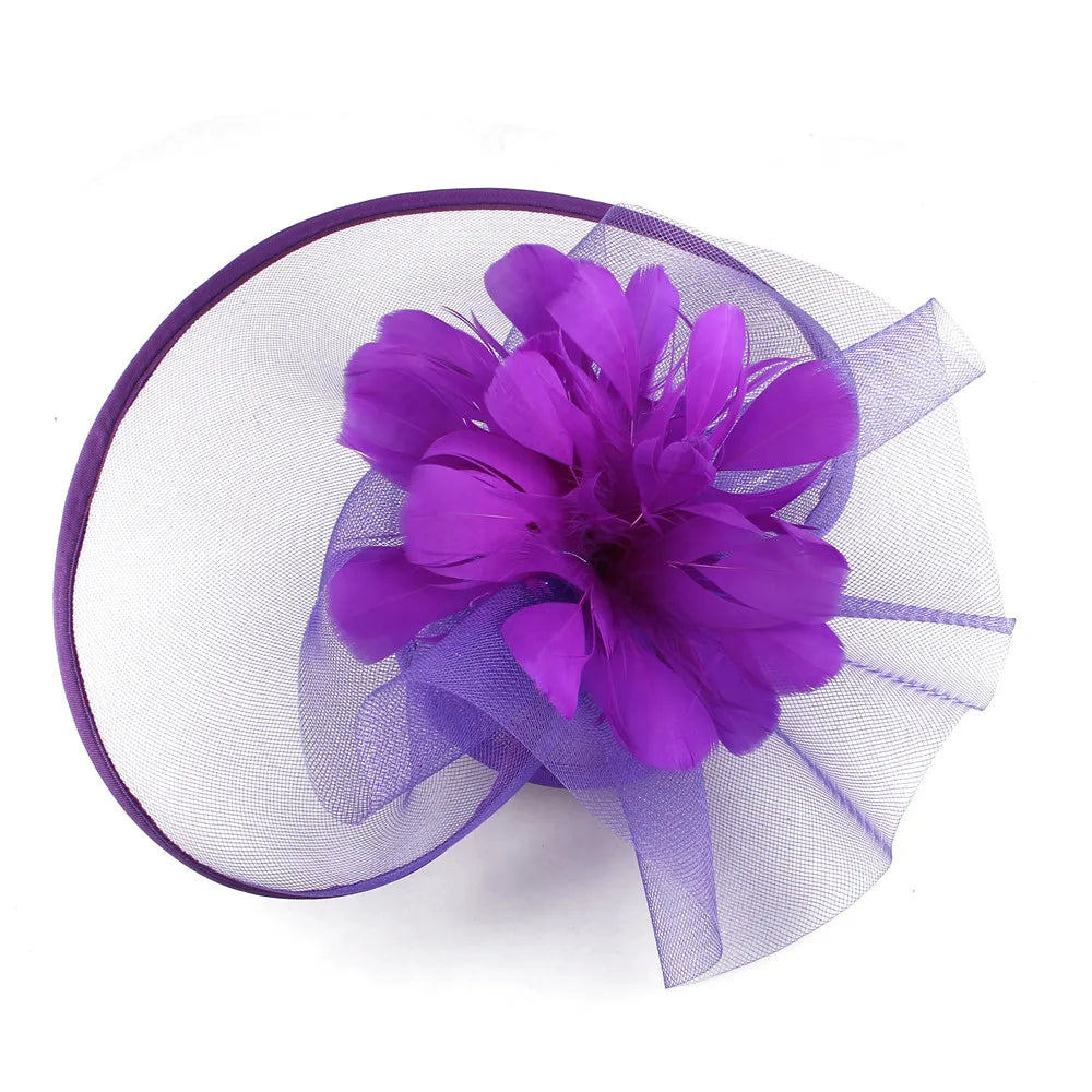 Purple Fascinator Hat for Women – Elegant Bow Headwear for Weddings, Kentucky Derby, Royal Ascot & Bridal Events