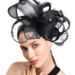 Bride Wedding Fascinator Hat – Elegant Curly Feather Bow Pillbox for Women, Church, Kentucky Derby & Banquet Headpiece