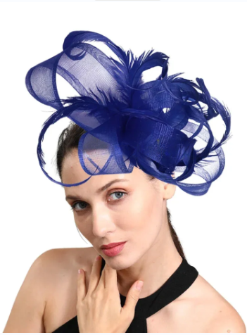 Bride Wedding Fascinator Hat – Elegant Curly Feather Bow Pillbox for Women, Church, Kentucky Derby & Banquet Headpiece