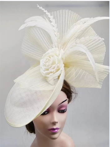 Elegant Flower Fascinator Hat – Women's Pillbox Cap, Kentucky Derby & Wedding Headpiece with Mesh & Millinery Design