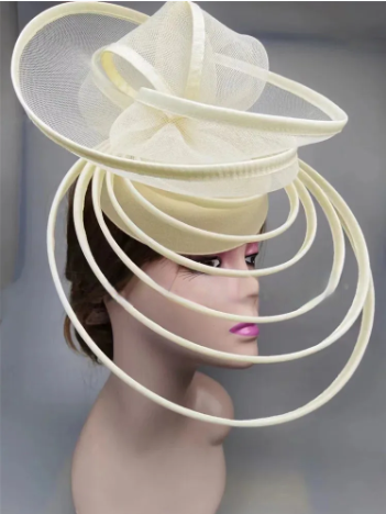 Royal Ascot Luxury Fascinator Hat – Elegant Women's Wedding & Formal Event Pillbox Headpiece with Mesh Millinery Design