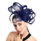 Bride Wedding Fascinator Hat – Elegant Curly Feather Bow Pillbox for Women, Church, Kentucky Derby & Banquet Headpiece