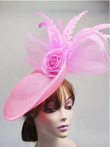 Elegant Flower Fascinator Hat – Women's Pillbox Cap, Kentucky Derby & Wedding Headpiece with Mesh & Millinery Design