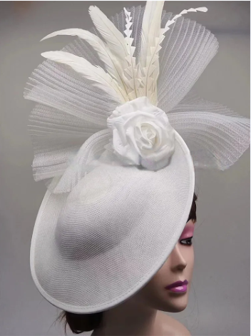 Elegant Flower Fascinator Hat – Women's Pillbox Cap, Kentucky Derby & Wedding Headpiece with Mesh & Millinery Design