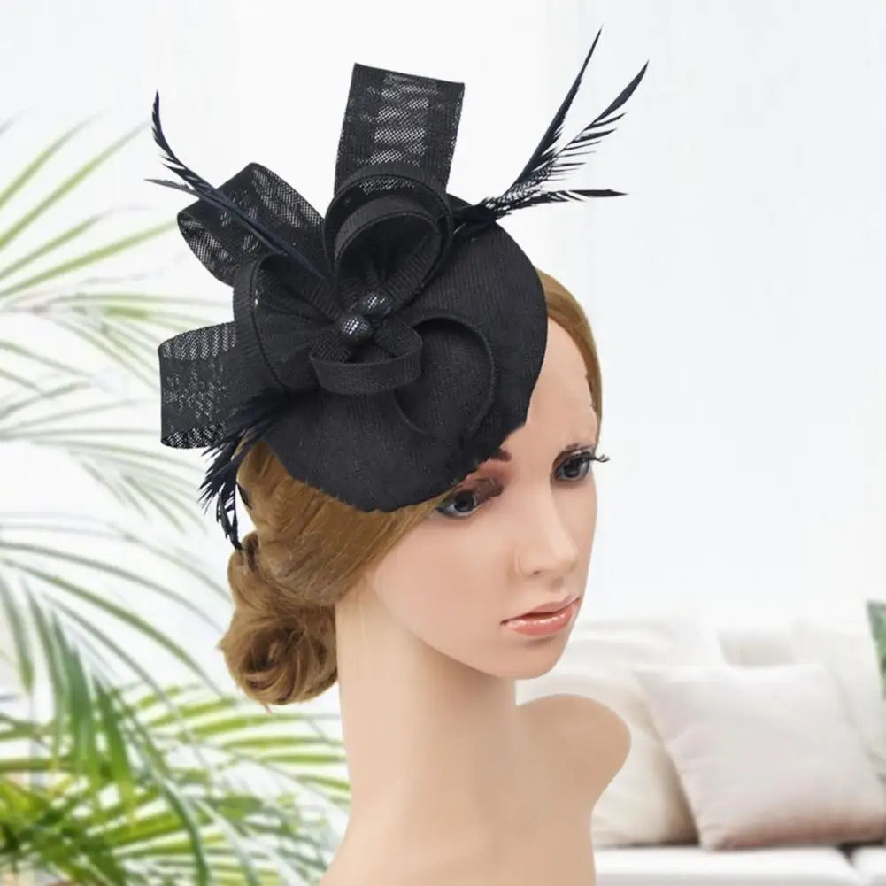 Faux Feather & Mesh Fascinator