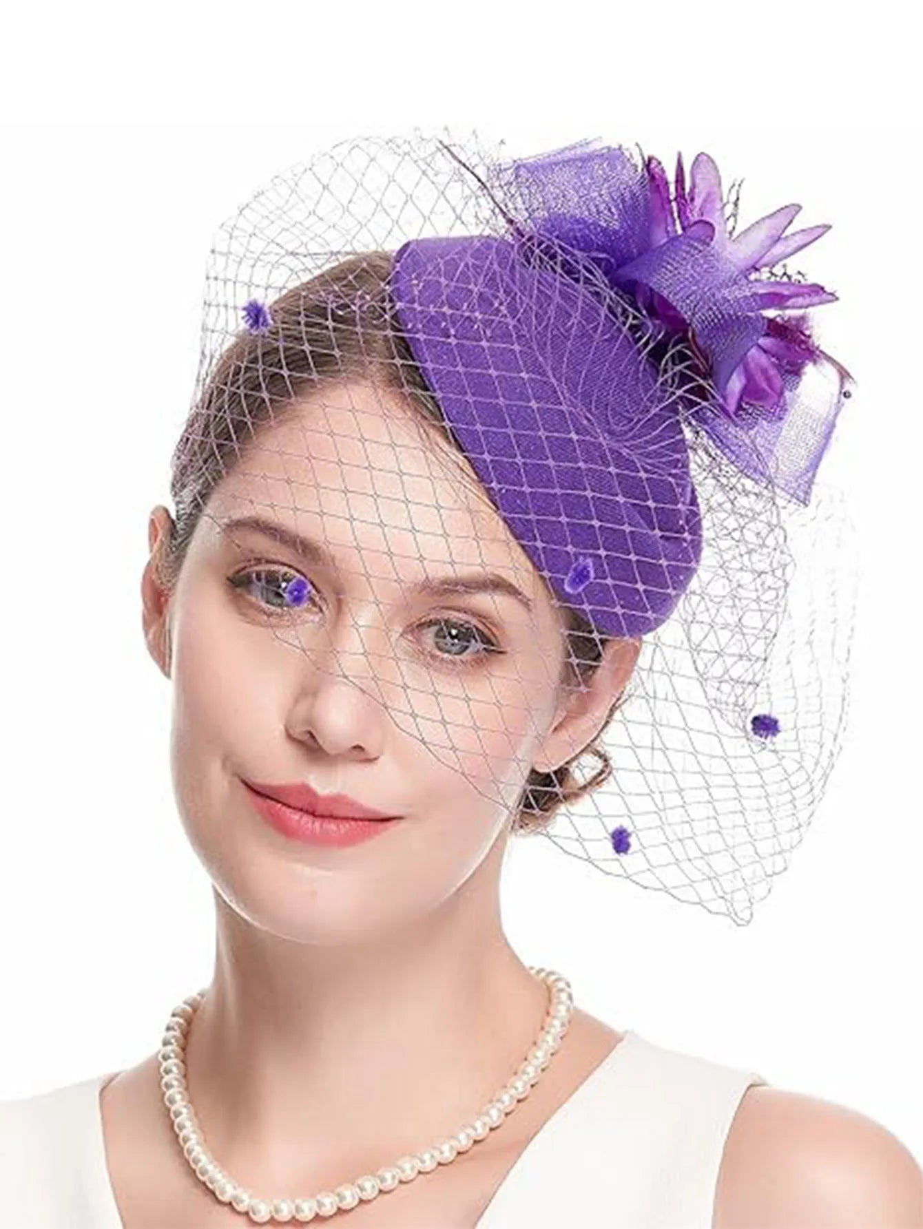 Elegant Hair Drop Fascinator Hat – Women's Party & Bridal Headpiece, Wedding Show & Race Day Millinery with Fancy Flower