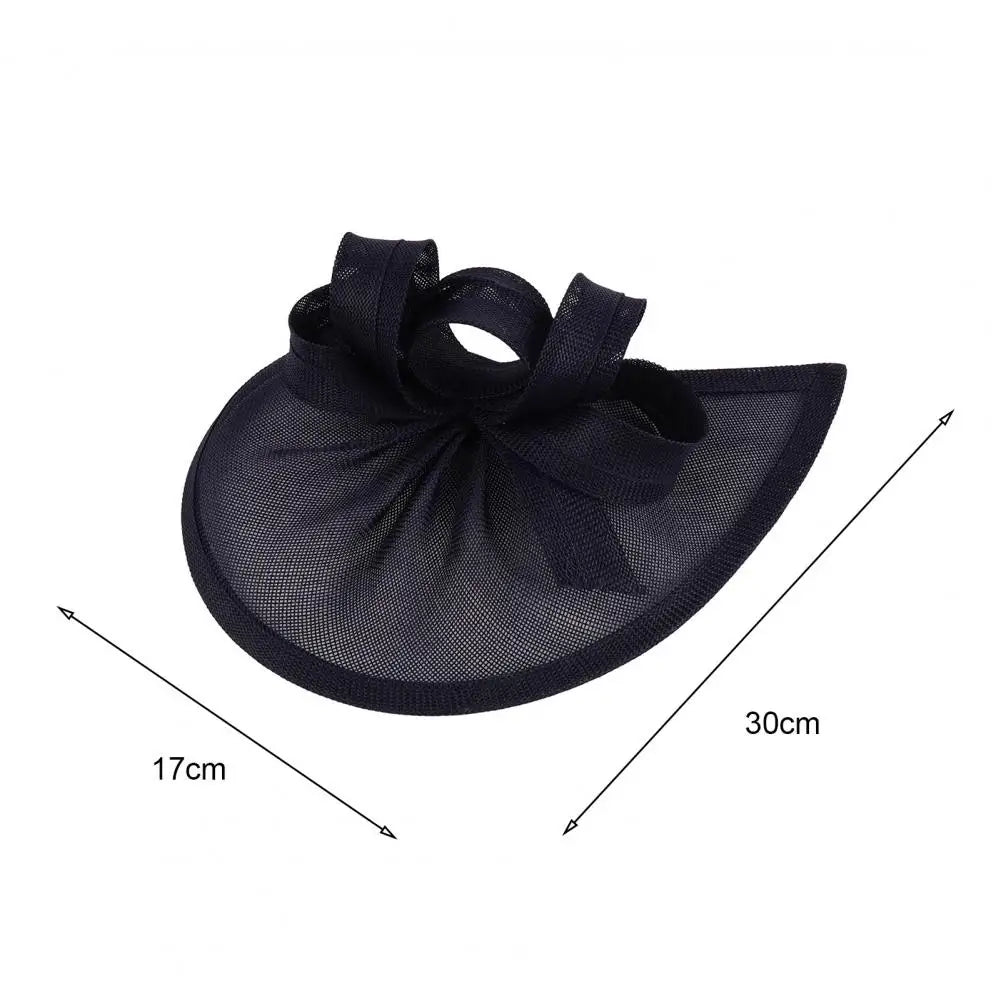 Elegant Linen Yarn Fascinator Hat with Bowknot Decor – Retro Style for Women