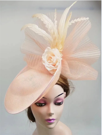 Elegant Flower Fascinator Hat – Women's Pillbox Cap, Kentucky Derby & Wedding Headpiece with Mesh & Millinery Design