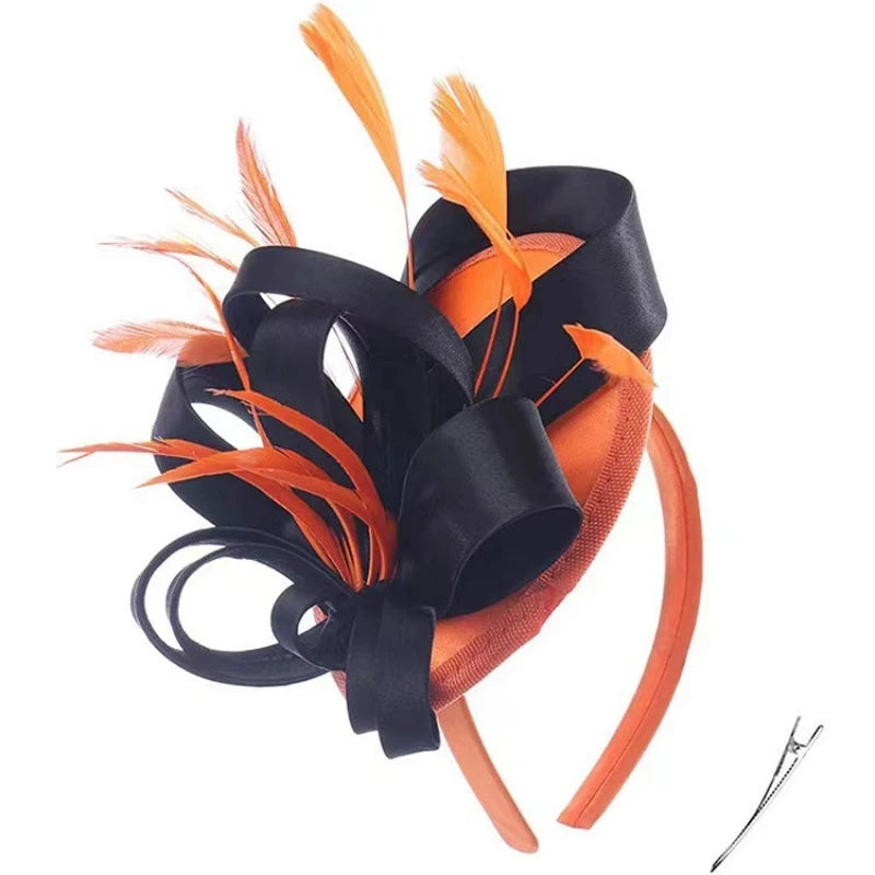 Celebrity Feather Fascinator Hat – Elegant Headwear for Halloween, Christmas, Kentucky Derby & Cocktail Tea Parties