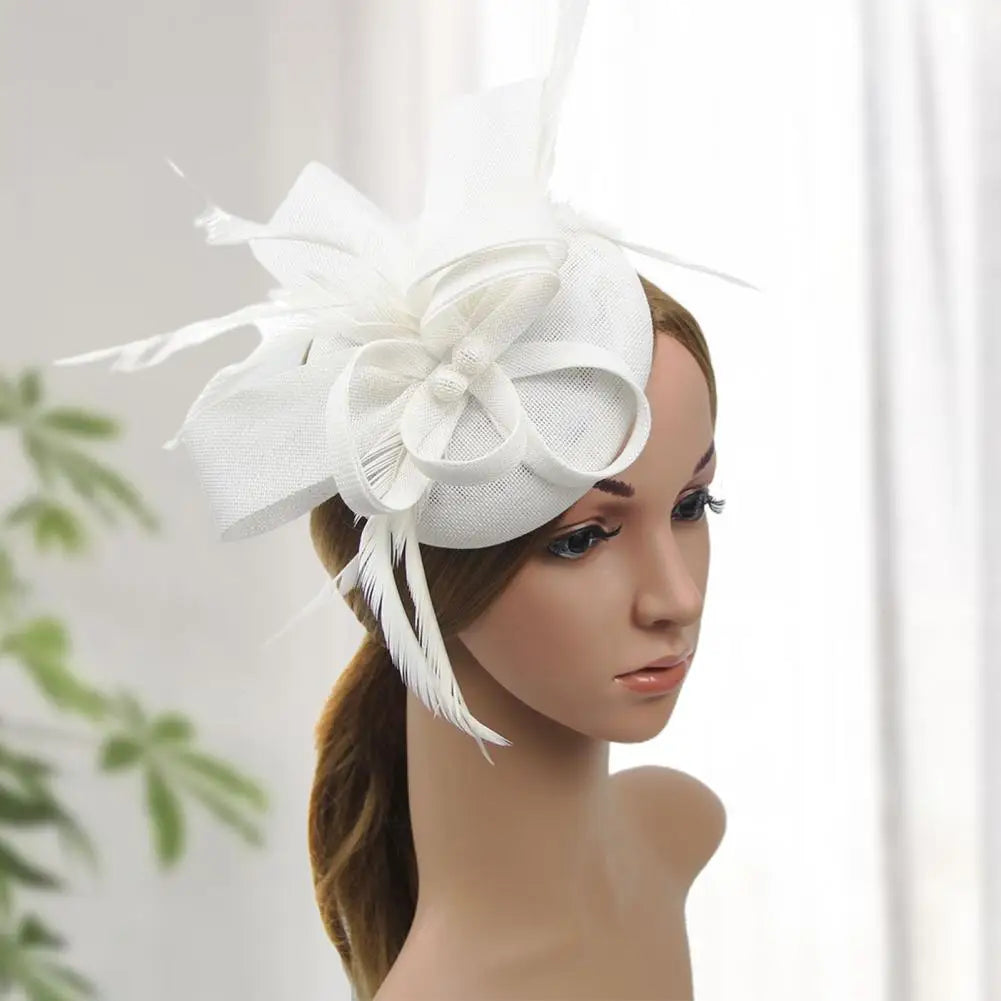 Faux Feather & Mesh Fascinator