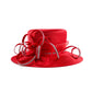 Satin Rhinestone Church Hat | Red