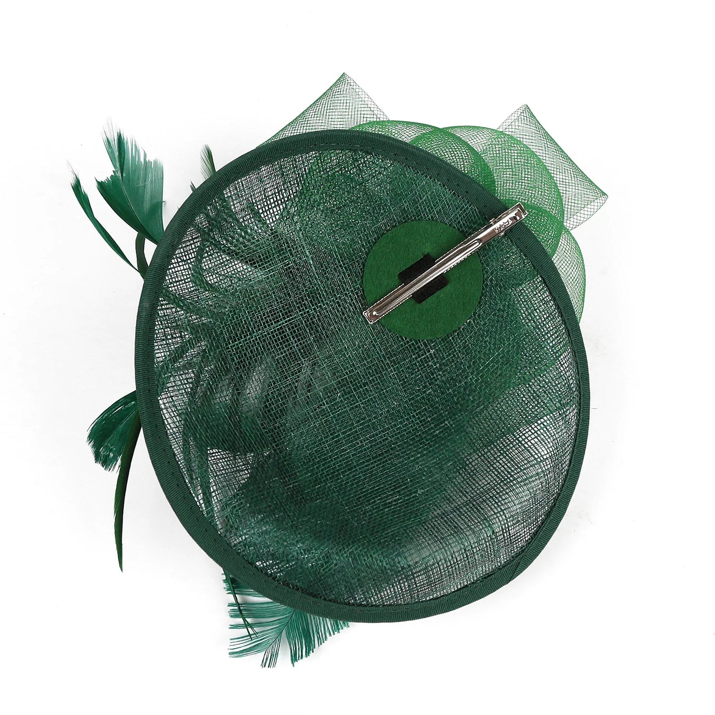 Women's Ascot Fascinator Hat – Reversible Feather & Mesh Headband with Clip for Kentucky Derby, Tea Parties & Photography