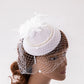 Feather Fascinator Headband – Elegant Veil Headpiece for Women, Perfect for Tea Parties & Special Events