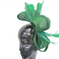 Green Feather Fascinator Hair Clip – Elegant Women's Wedding & Formal Hat, Party Tea Headband & Hair Accessory