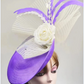 Elegant Flower Fascinator Hat – Women's Pillbox Cap, Kentucky Derby & Wedding Headpiece with Mesh & Millinery Design