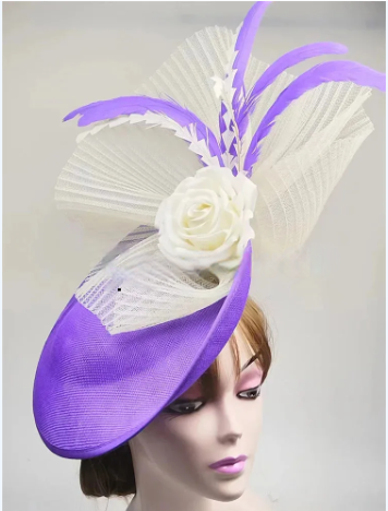 Elegant Flower Fascinator Hat – Women's Pillbox Cap, Kentucky Derby & Wedding Headpiece with Mesh & Millinery Design