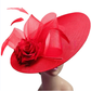 Elegant Big Flower Fascinator Hat – Women's Kentucky Derby, Church, & Millinery Headpiece with Feathers & Pillbox Design