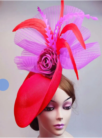 Elegant Flower Fascinator Hat – Women's Pillbox Cap, Kentucky Derby & Wedding Headpiece with Mesh & Millinery Design