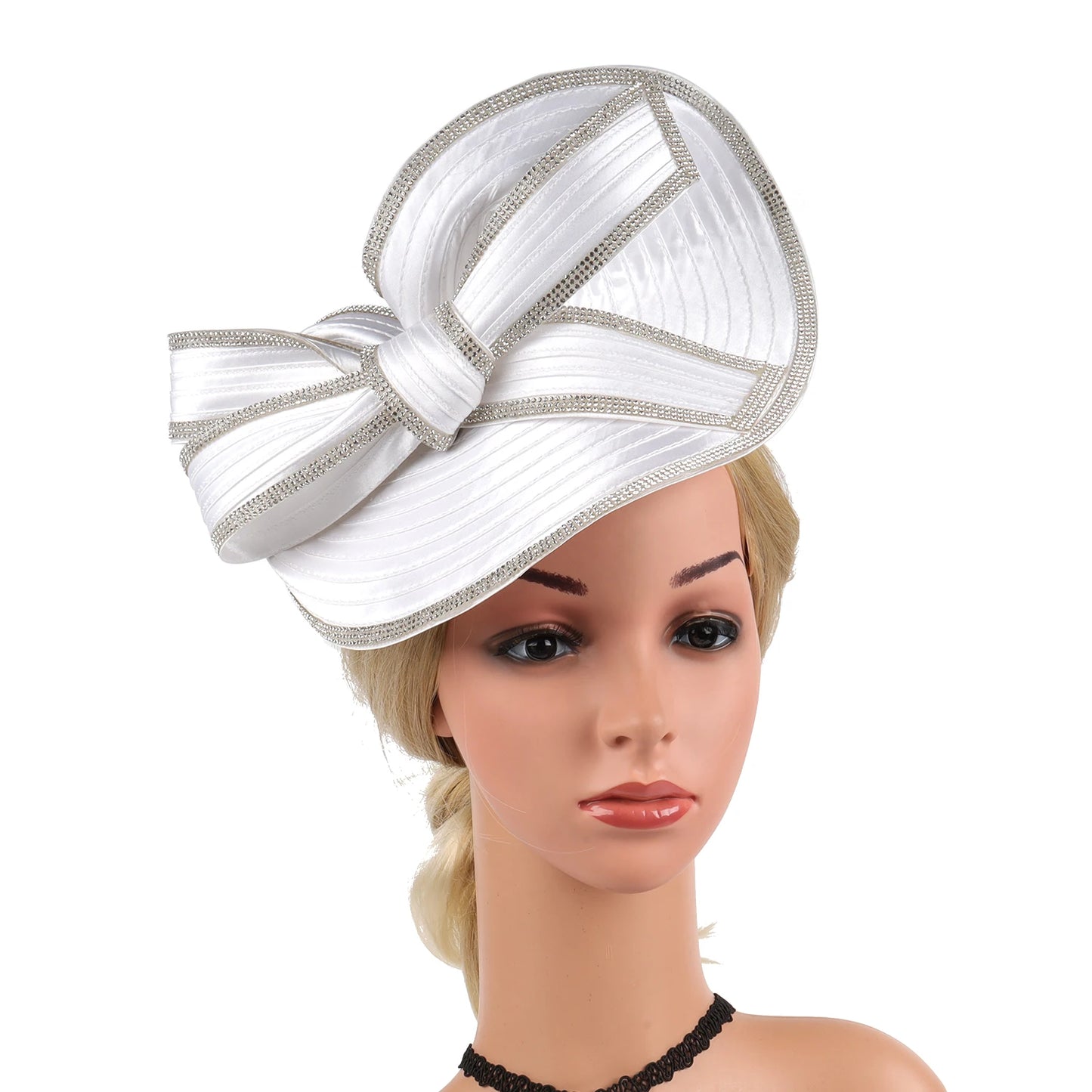 Fascinator Hat – Luxury Satin Church Hat for Ascot Races, Derby, Themed Parties & Bridal Headband