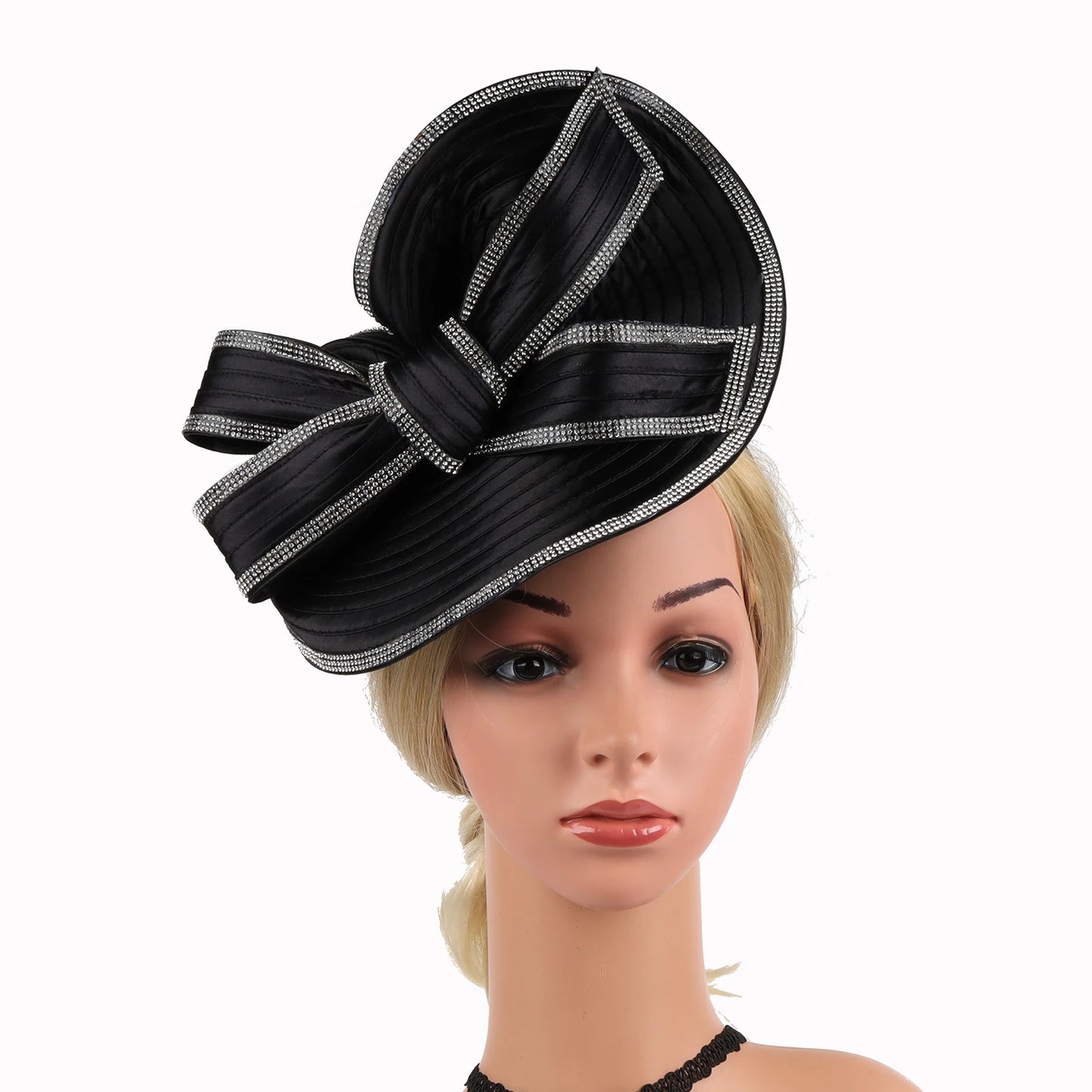 Fascinator Hat – Luxury Satin Church Hat for Ascot Races, Derby, Themed Parties & Bridal Headband