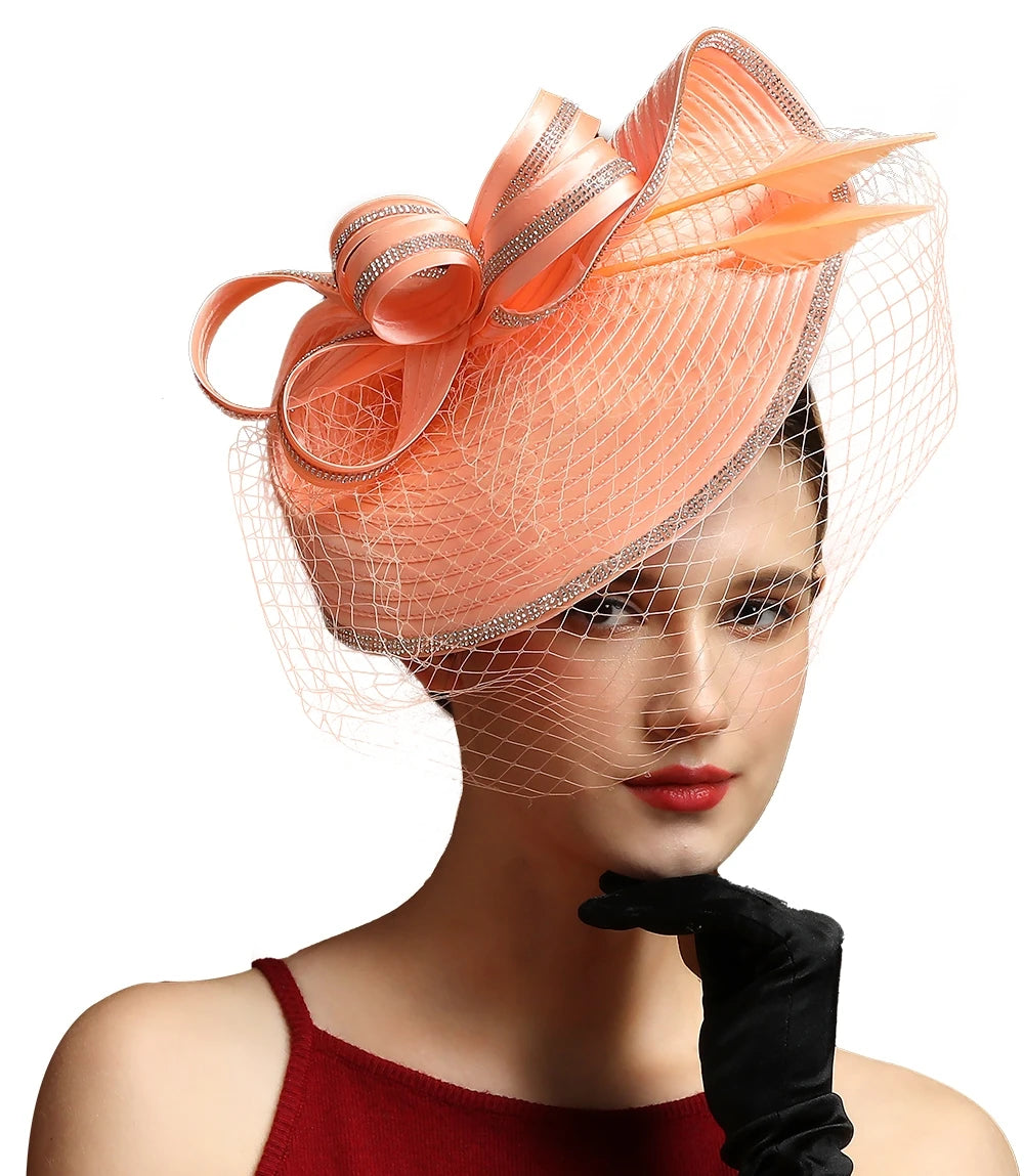 Fascinator Hat – Luxury Satin Church Hat for Ascot Races, Derby, Themed Parties & Bridal Headband