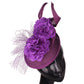 Hot Pink Fashion Fascinator Hat – Flower Mesh & Fancy Feather Headpiece for Church, Cocktail Parties & Races