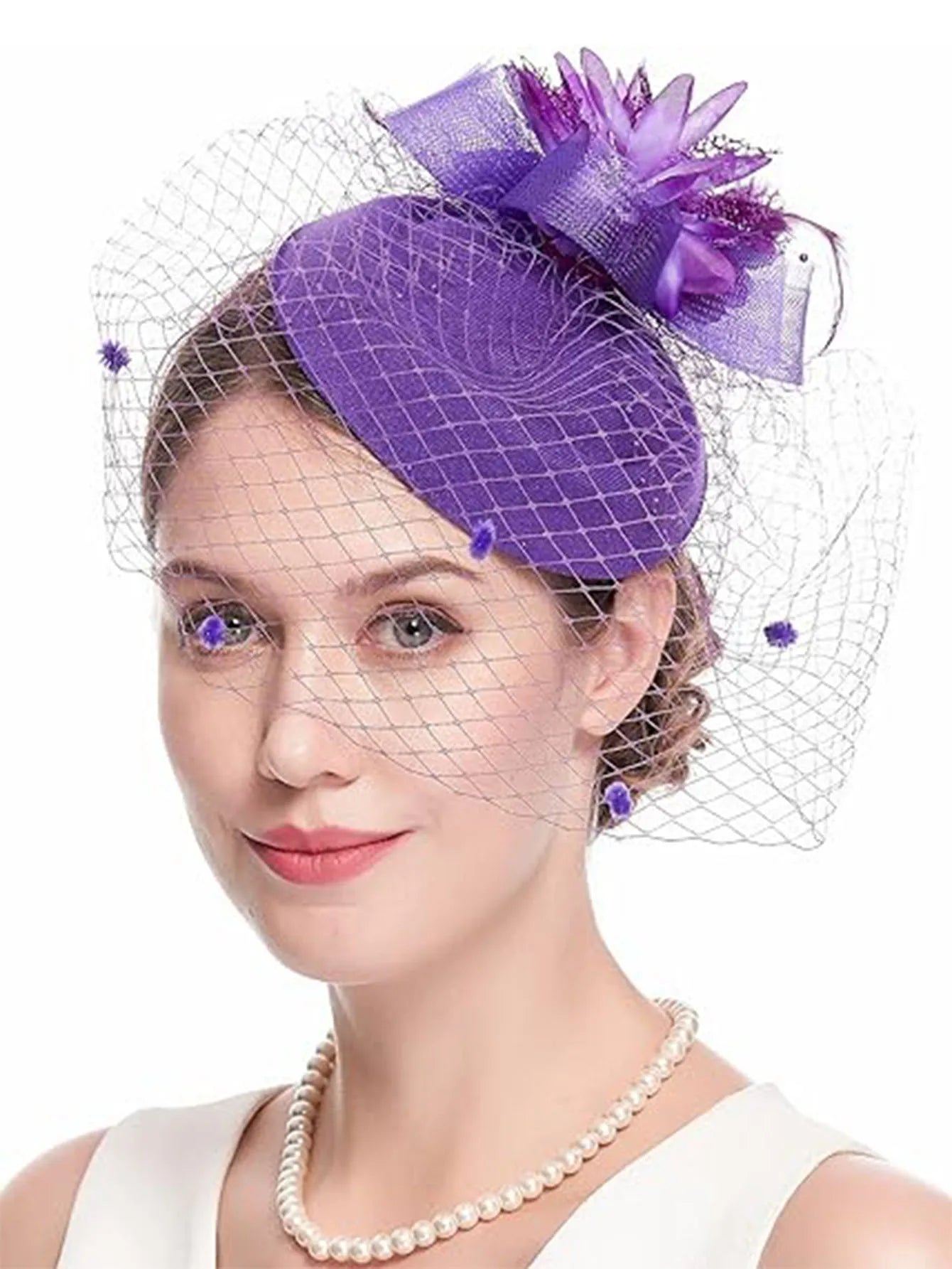 Elegant Hair Drop Fascinator Hat – Women's Party & Bridal Headpiece, Wedding Show & Race Day Millinery with Fancy Flower