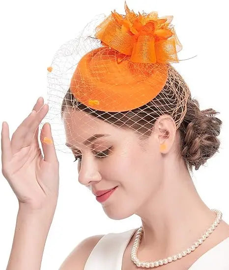 Elegant Hair Drop Fascinator Hat – Women's Party & Bridal Headpiece, Wedding Show & Race Day Millinery with Fancy Flower