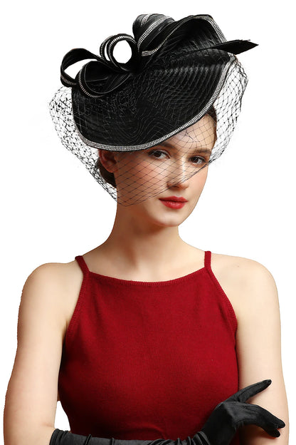 Fascinator Hat – Luxury Satin Church Hat for Ascot Races, Derby, Themed Parties & Bridal Headband