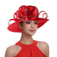 Satin Rhinestone Church Hat | Red